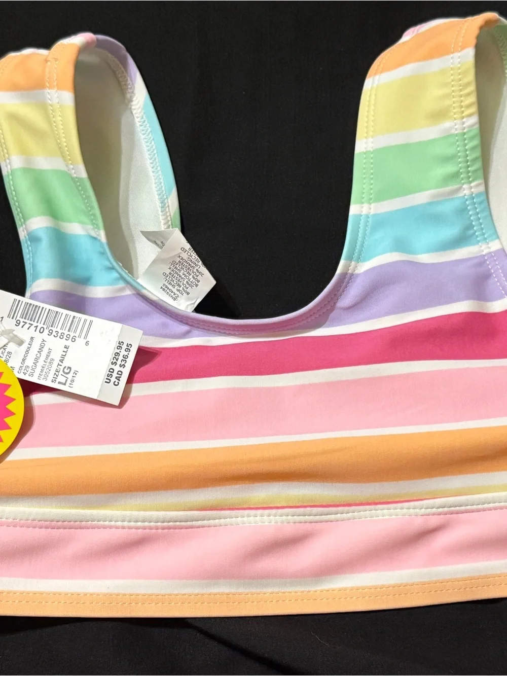 The Children’s Place Girls’ Striped Tie-Front Swimsuit TOP ONLY - NWT